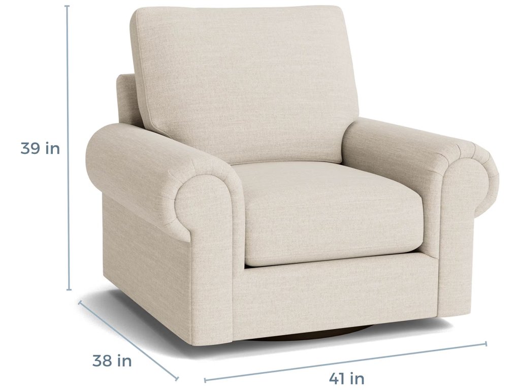 True Custom® Large Panel Arm Swivel Chair - image 4