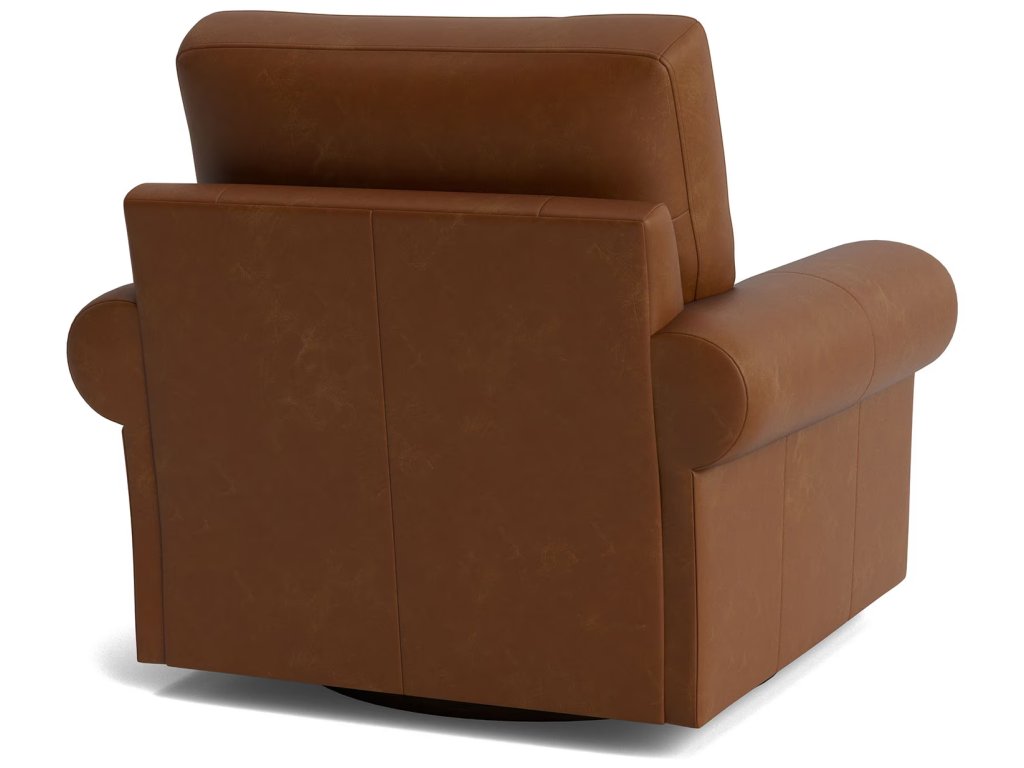 True Custom® Leather Large Roll Arm Swivel Chair - image 3
