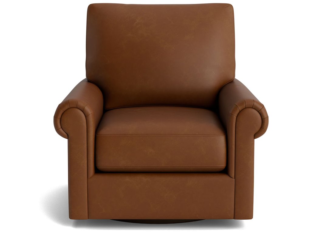 True Custom® Leather Panel Arm Swivel Chair - main image