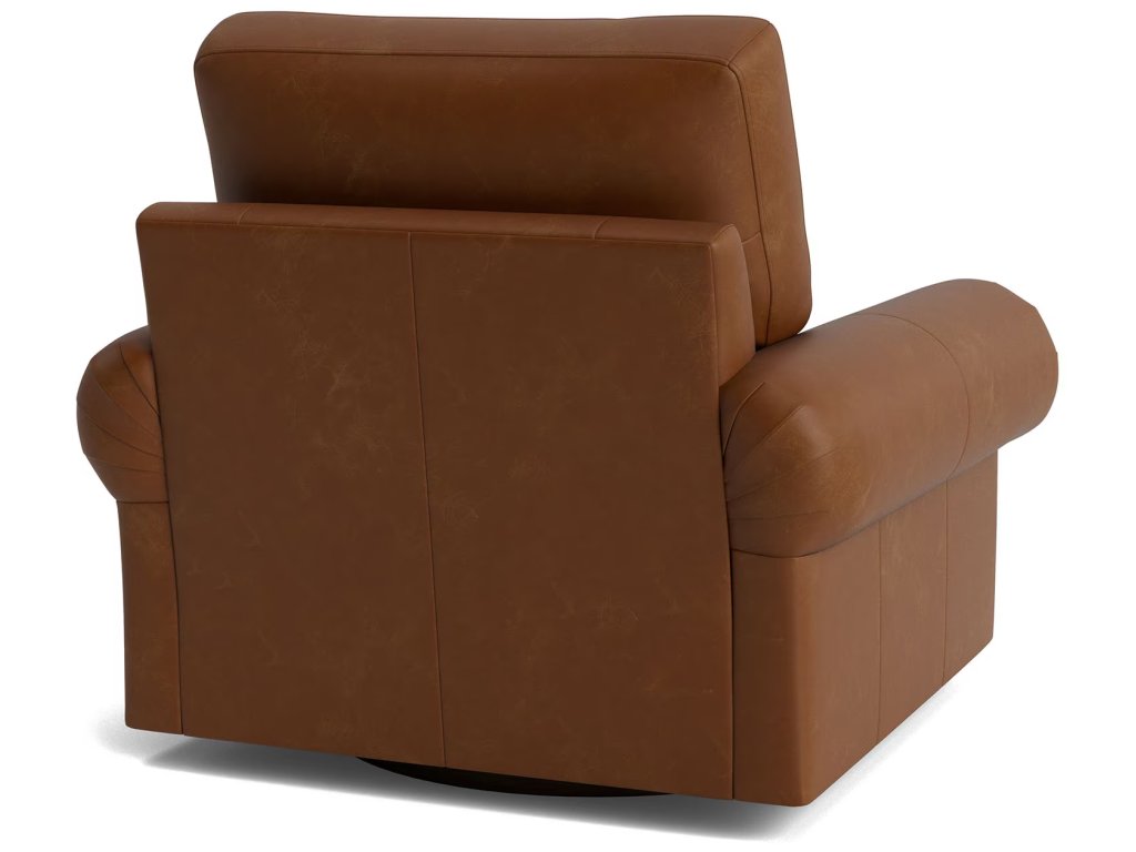 True Custom® Leather Large Panel Arm Swivel Chair - image 3