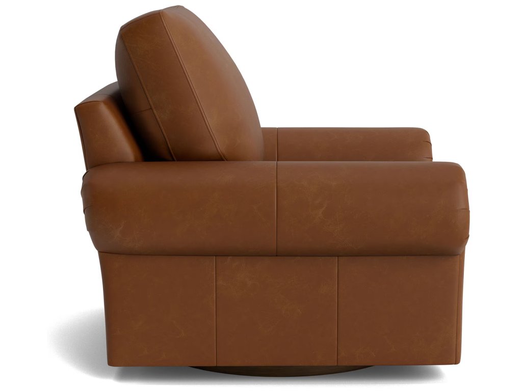 True Custom® Leather Large Panel Arm Swivel Chair - image 2