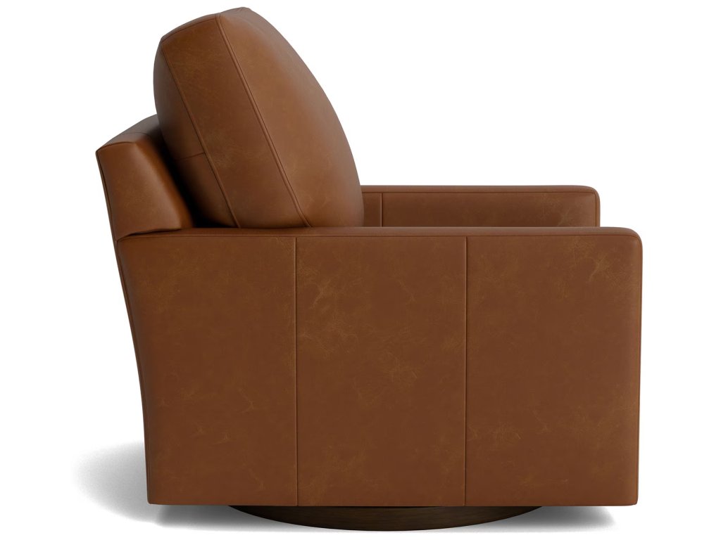 True Custom® Leather Track Arm Swivel Chair - image 2