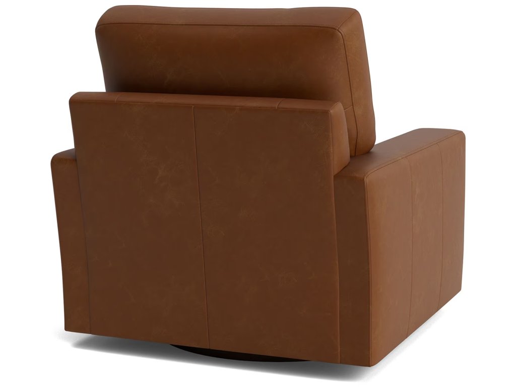 True Custom® Leather Large Track Arm Swivel Chair - image 3