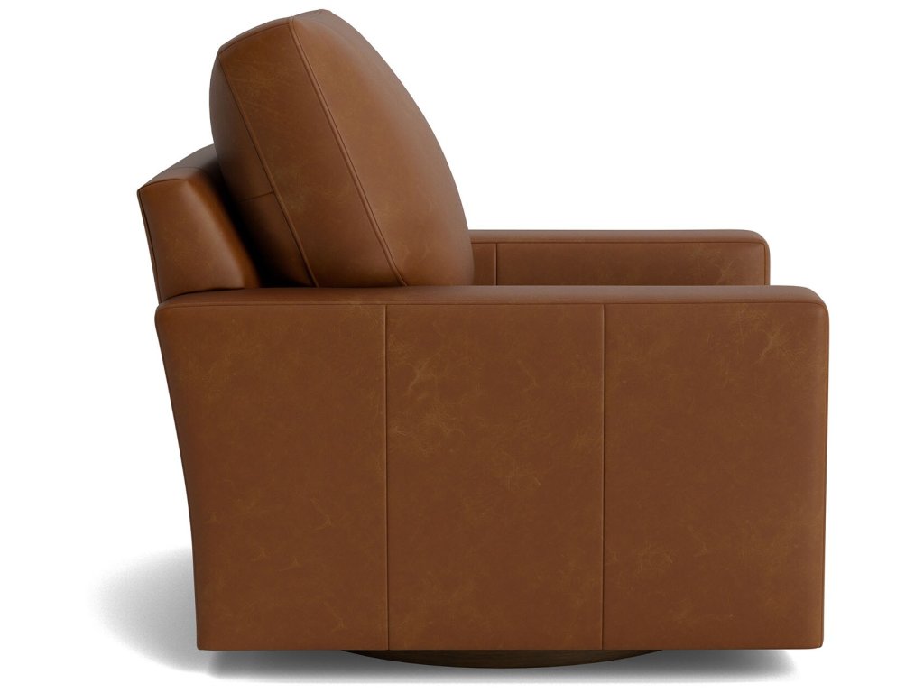 True Custom® Leather Large Track Arm Swivel Chair - image 2