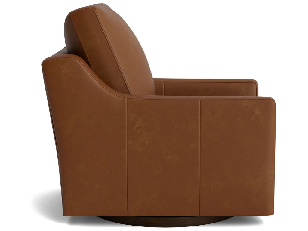 True Custom® Leather Slope Arm Swivel Chair - image 2