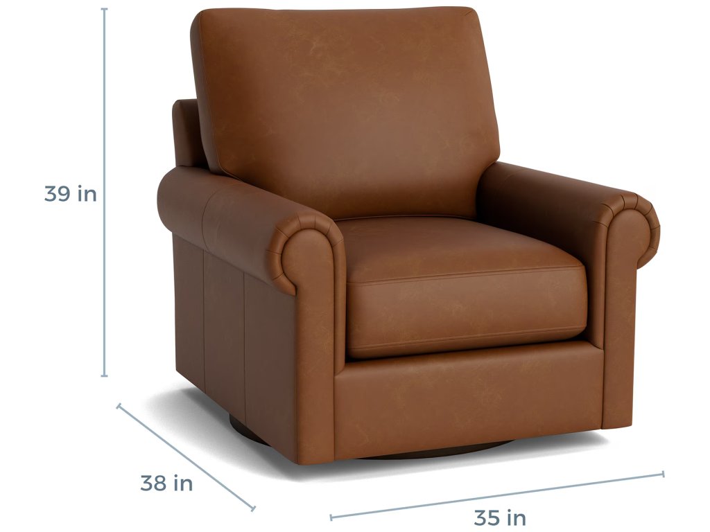 True Custom® Leather Panel Arm Swivel Chair - image 1