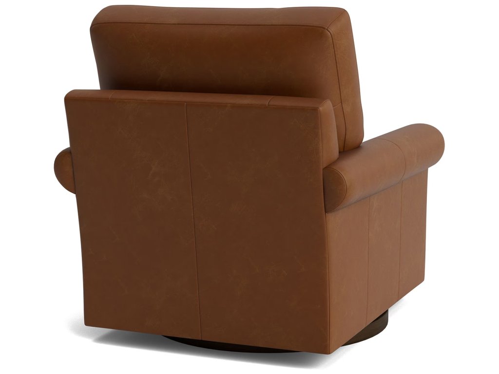 True Custom® Leather Roll Arm Swivel Chair - image 3