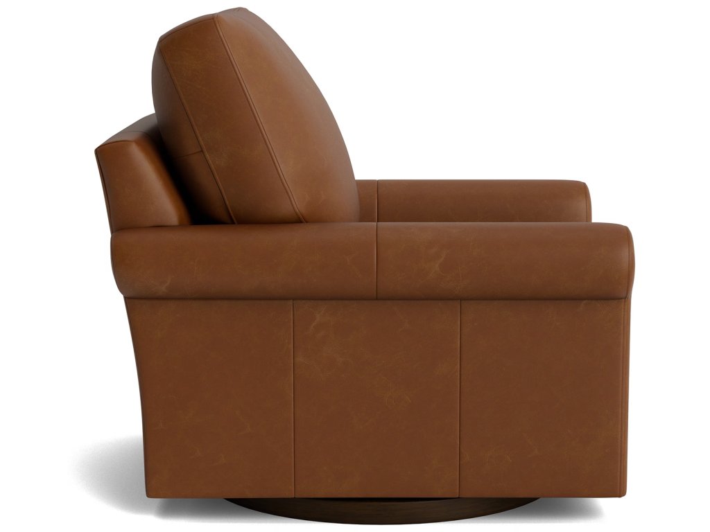 True Custom® Leather Roll Arm Swivel Chair - image 2