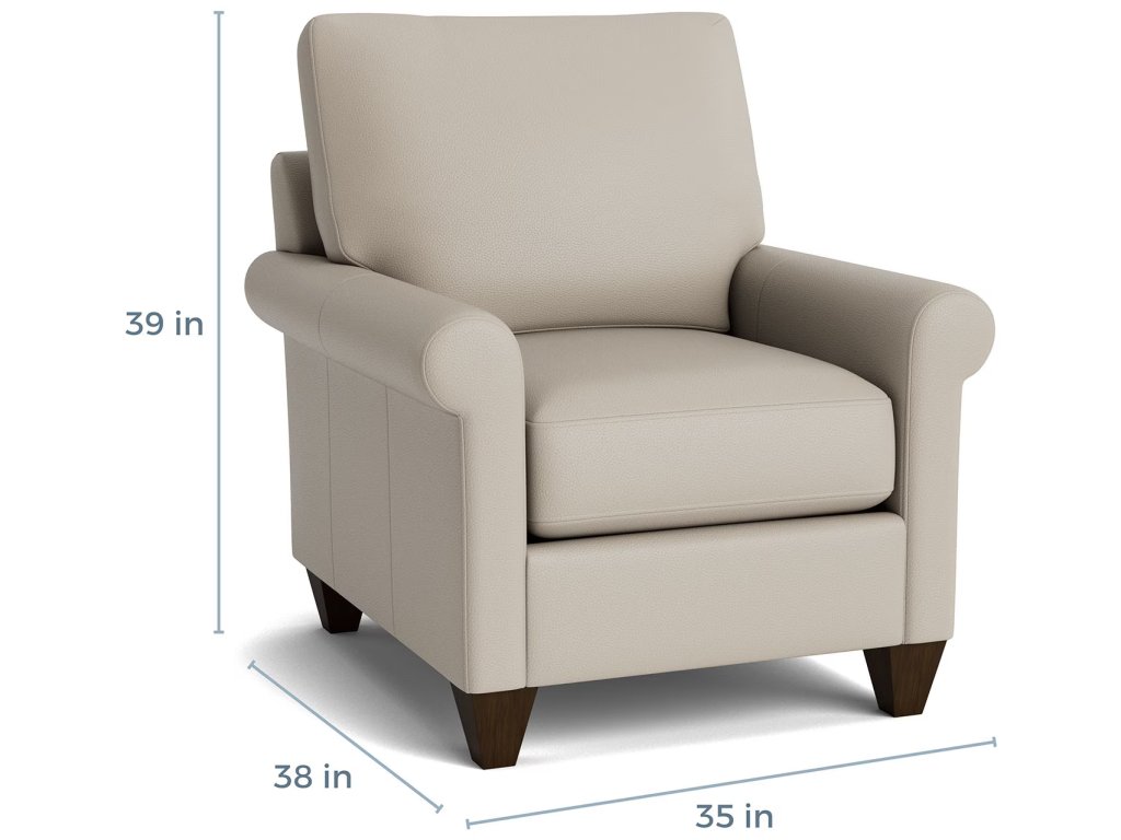 True Custom® Leather Roll Arm Accent Chair - image 4
