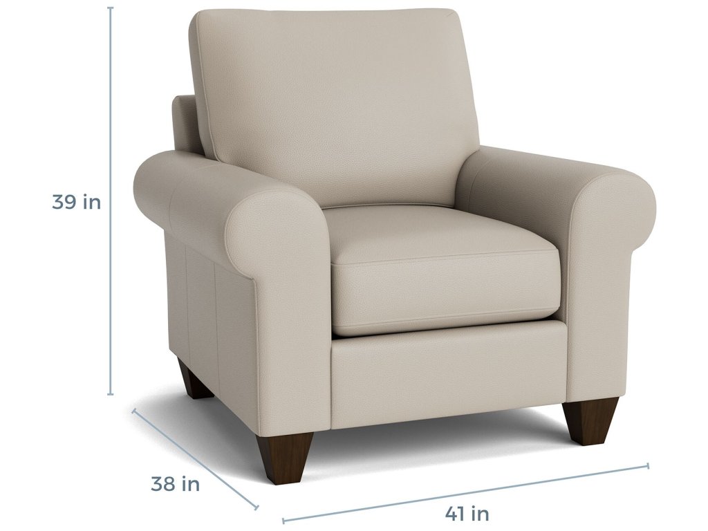 True Custom® Leather Large Roll Arm Accent Chair - image 4