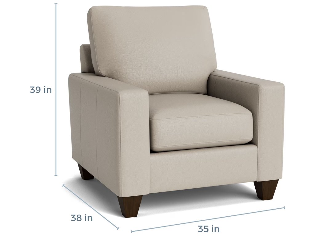 True Custom® Leather Large Track Arm Accent Chair - image 4