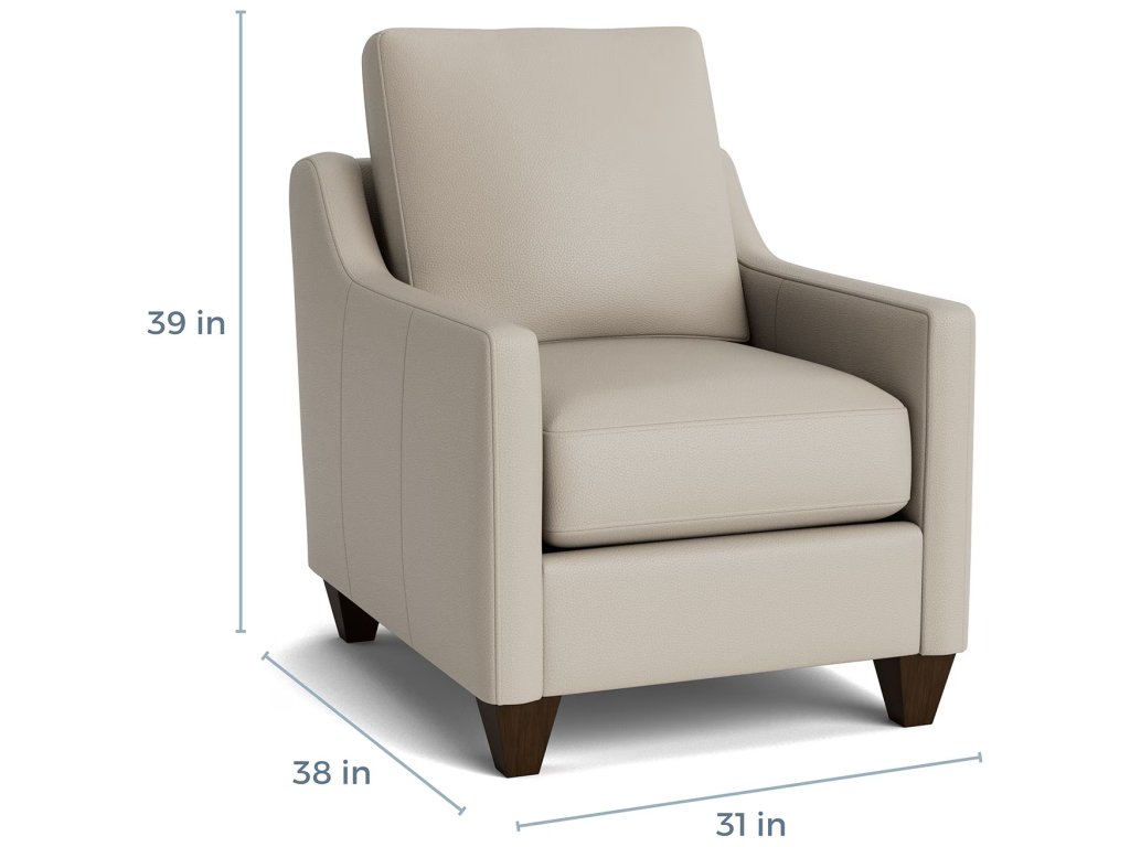 True Custom® Leather Slope Arm Accent Chair - image 4