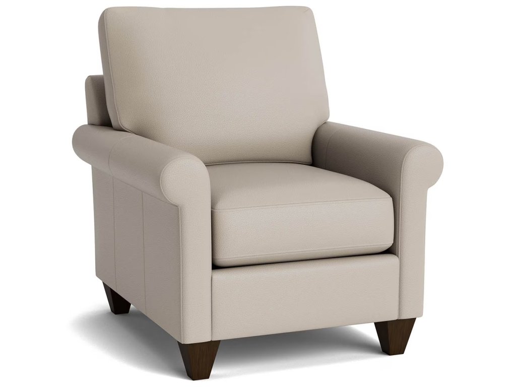 True Custom® Leather Roll Arm Accent Chair - image 1