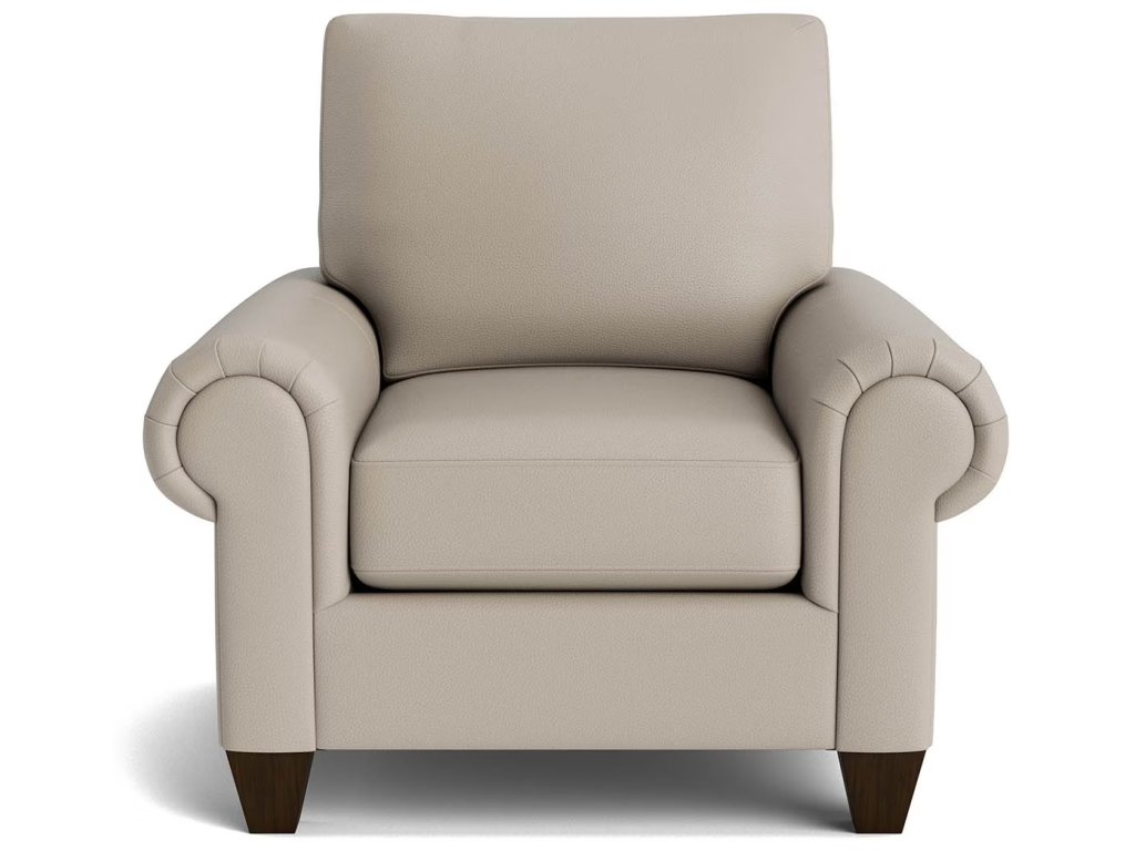True Custom® Leather Large Panel Arm Accent Chair - main image