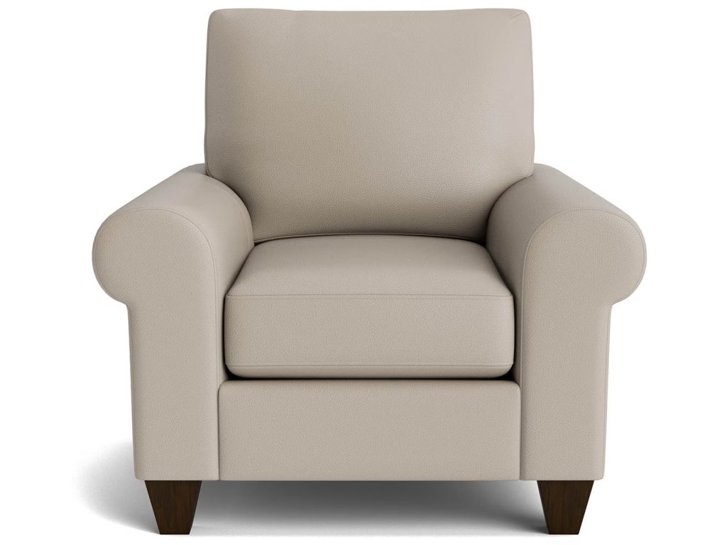 True Custom® Leather Large Roll Arm Accent Chair - main image