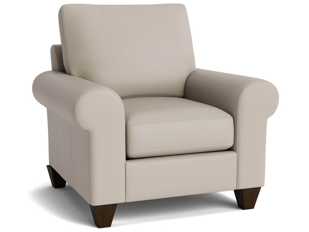 True Custom® Leather Large Roll Arm Accent Chair - image 1