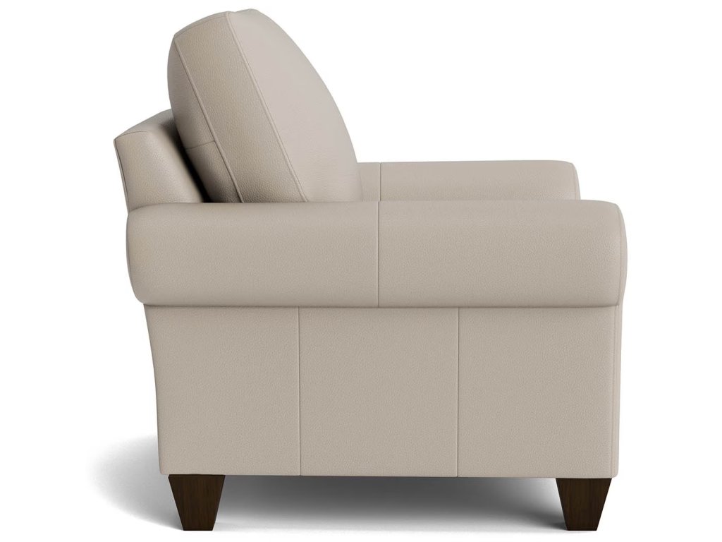 True Custom® Leather Large Roll Arm Accent Chair - image 2