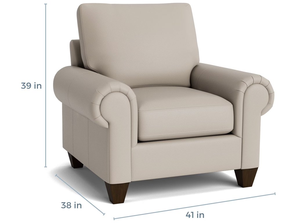 True Custom® Leather Large Panel Arm Accent Chair - image 1