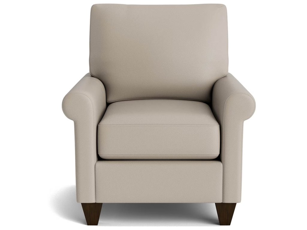 True Custom® Leather Roll Arm Accent Chair - main image
