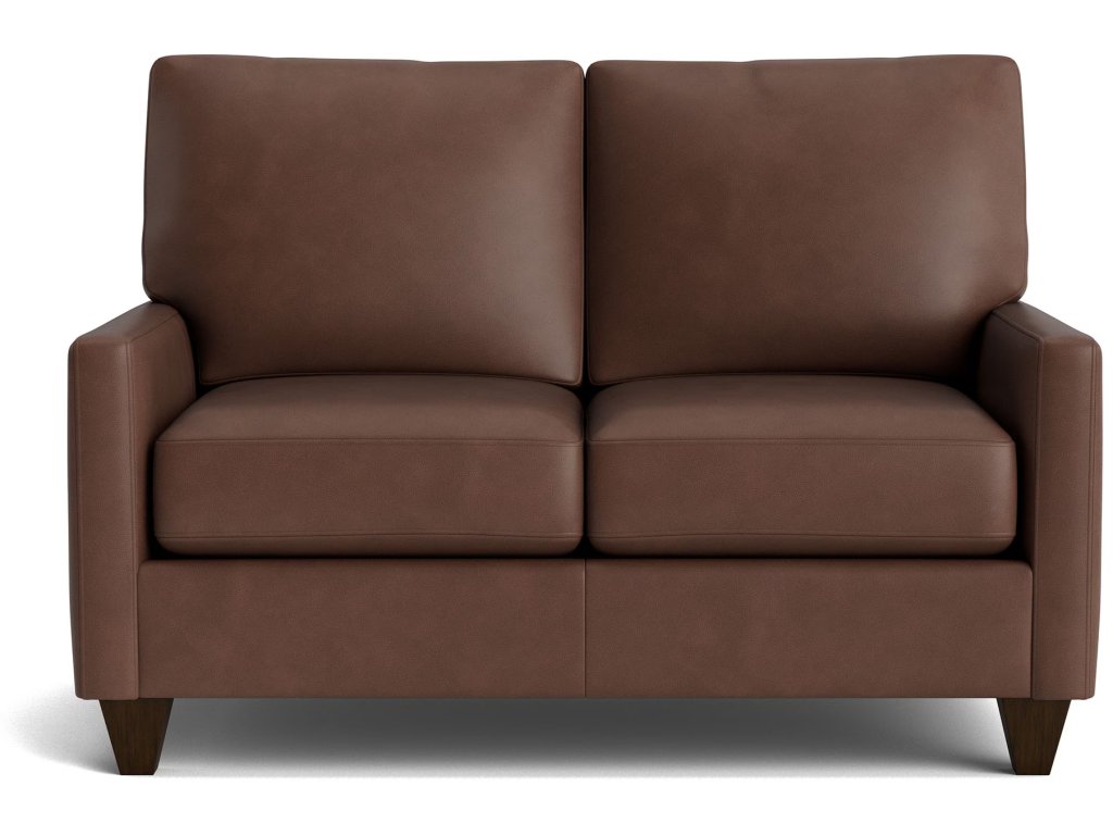 True Custom® Leather Track Arm Loveseat - main image