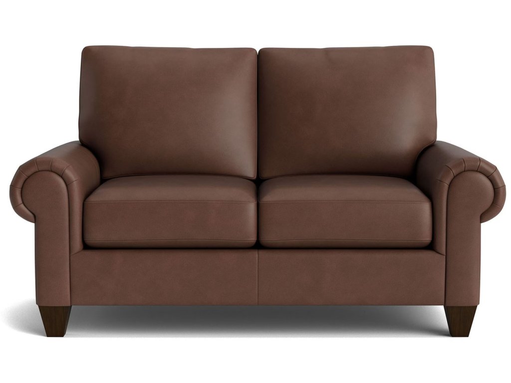 True Custom® Leather Large Panel Arm Loveseat - main image