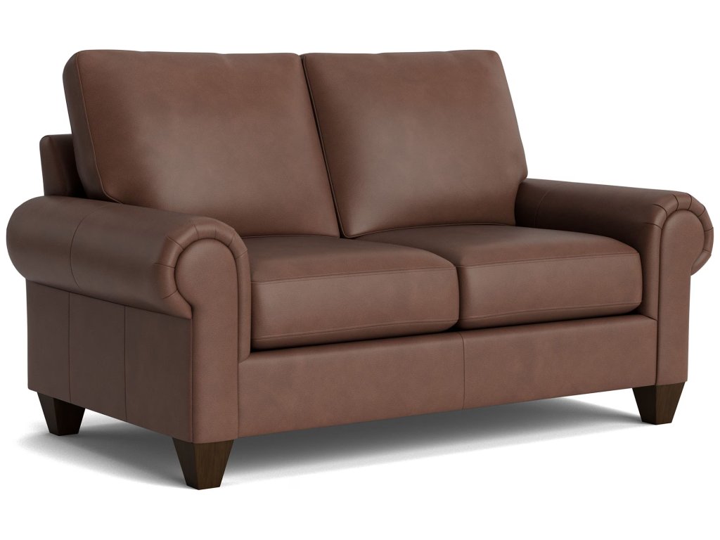 True Custom® Leather Large Panel Arm Loveseat - image 1