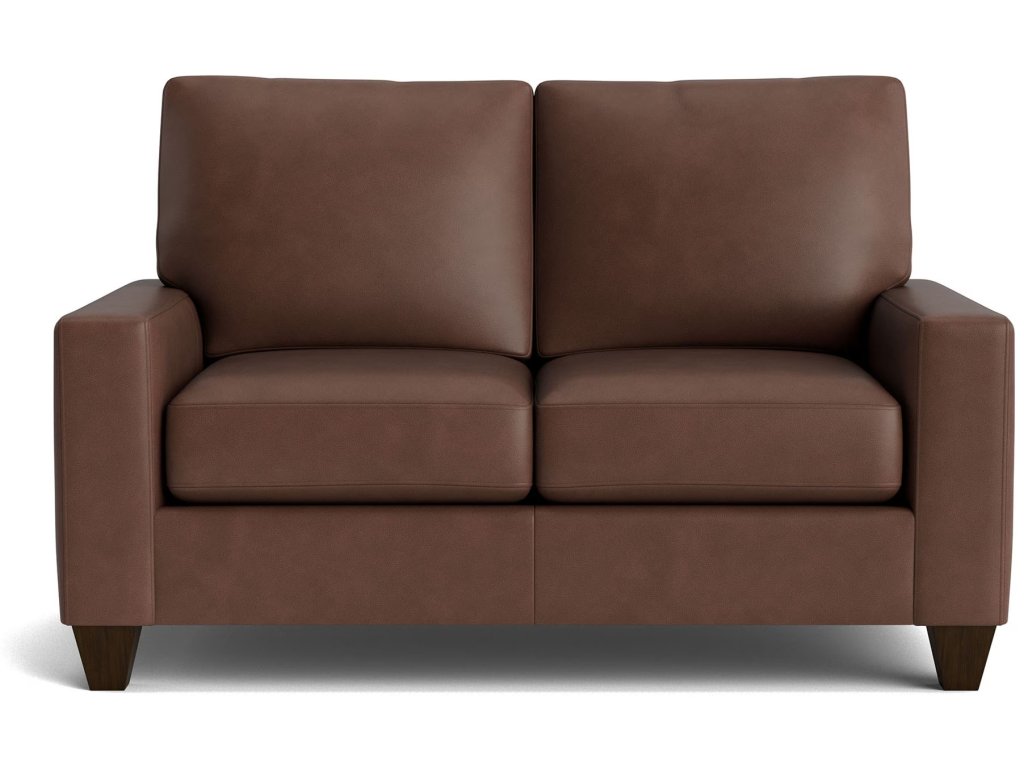 True Custom® Leather Large Track Arm Loveseat - main image