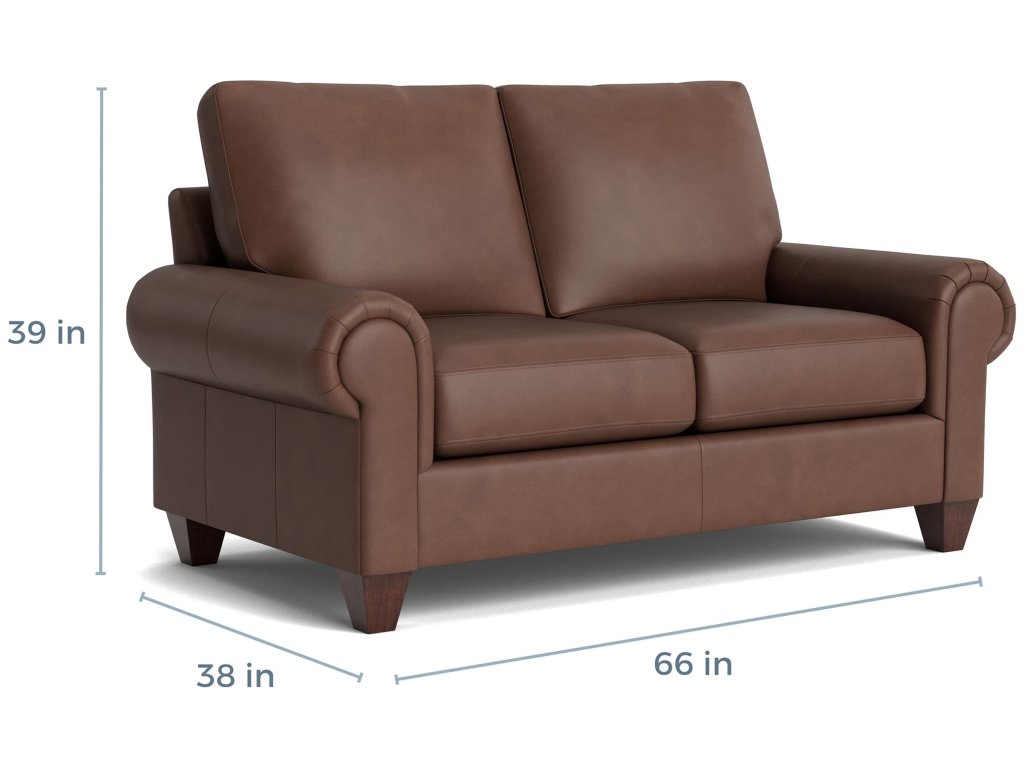 True Custom® Leather Large Panel Arm Loveseat - image 4