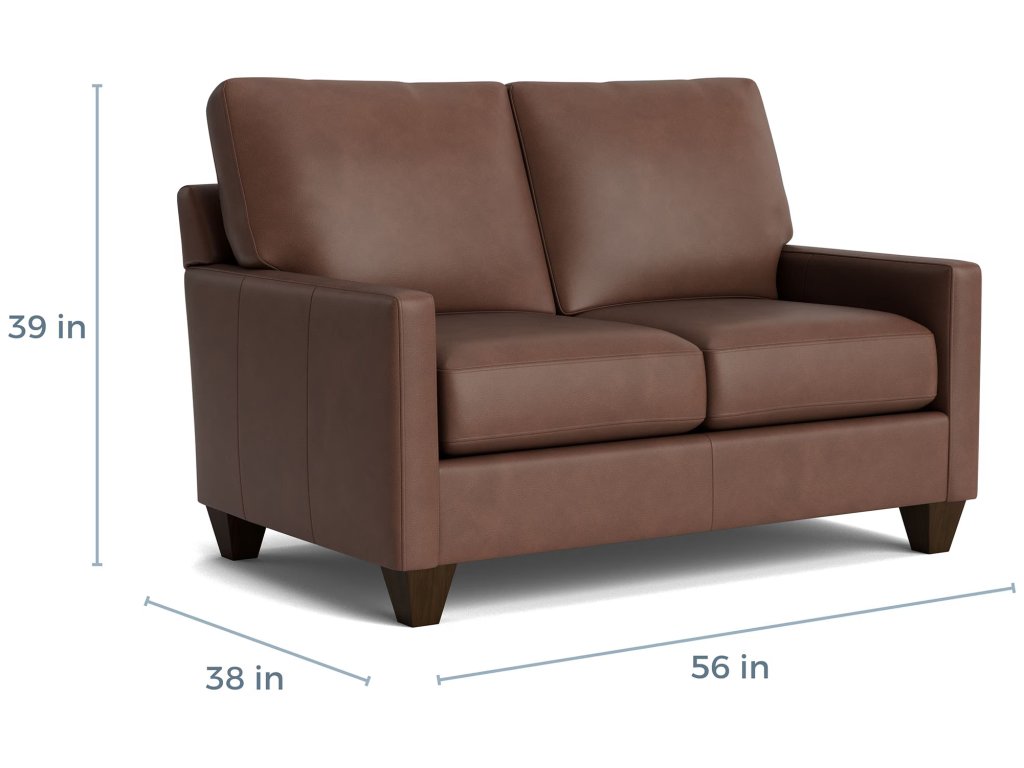 True Custom® Leather Track Arm Loveseat - image 1