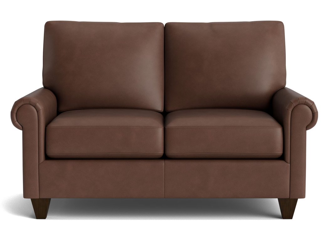 True Custom® Leather Panel Arm Loveseat - main image