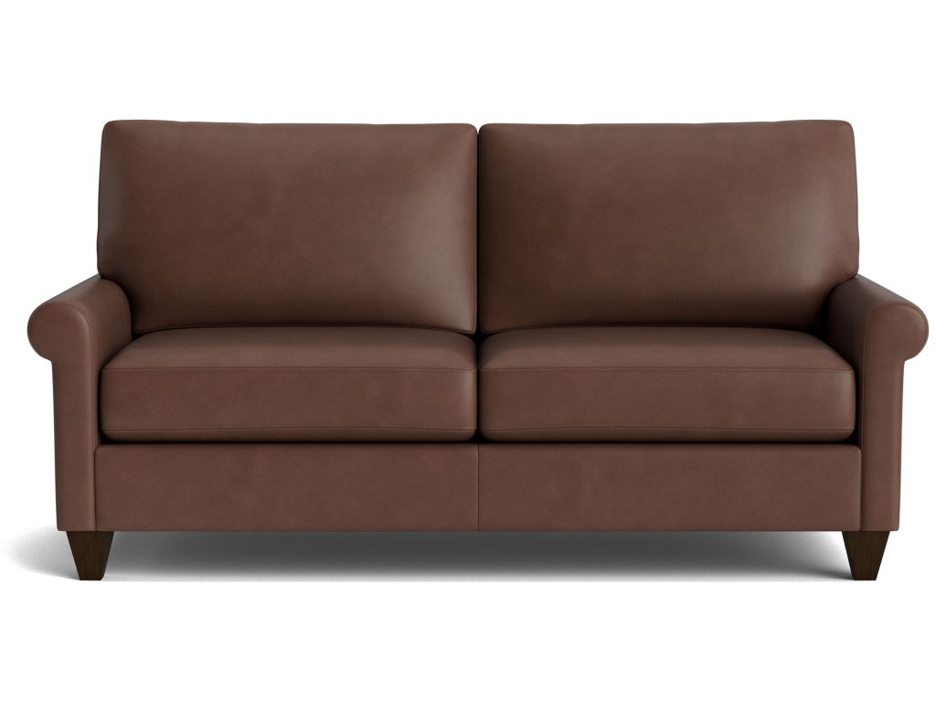 True Custom® Leather Roll Arm Studio Sofa - main image