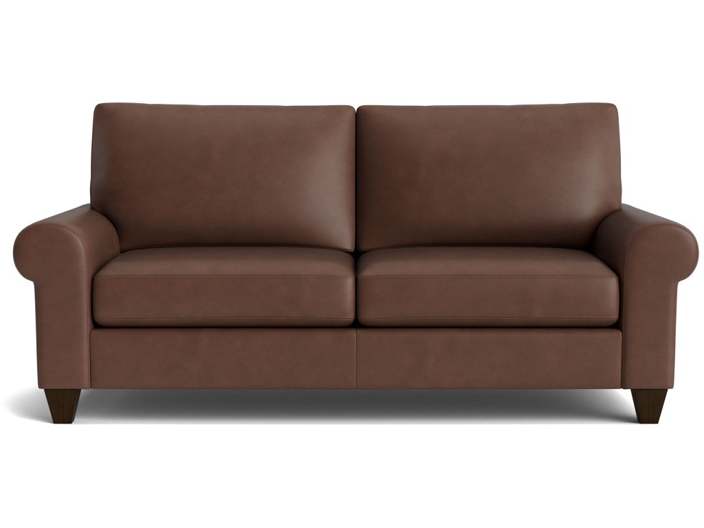 True Custom® Leather Large Roll Arm Studio Sofa - main image