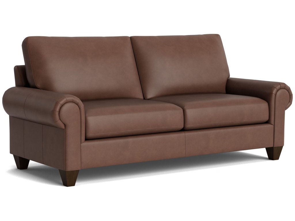 True Custom® Leather Large Panel Arm Studio Sofa - image 1