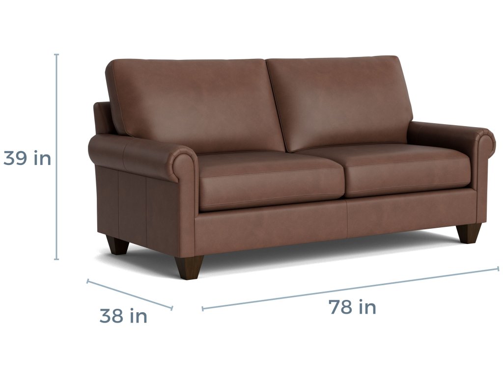 True Custom® Leather Panel Arm Studio Sofa - image 4