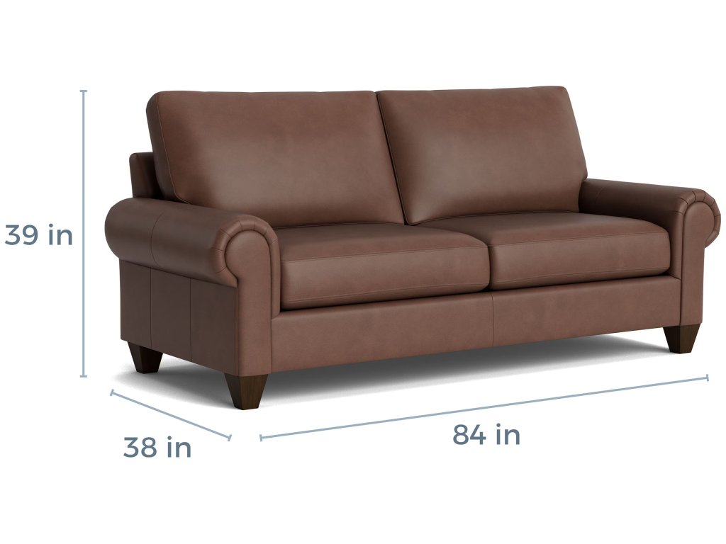 True Custom® Leather Large Panel Arm Studio Sofa - image 4