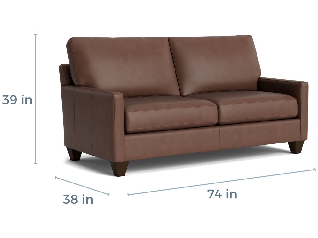 True Custom® Leather Track Arm Studio Sofa - image 1