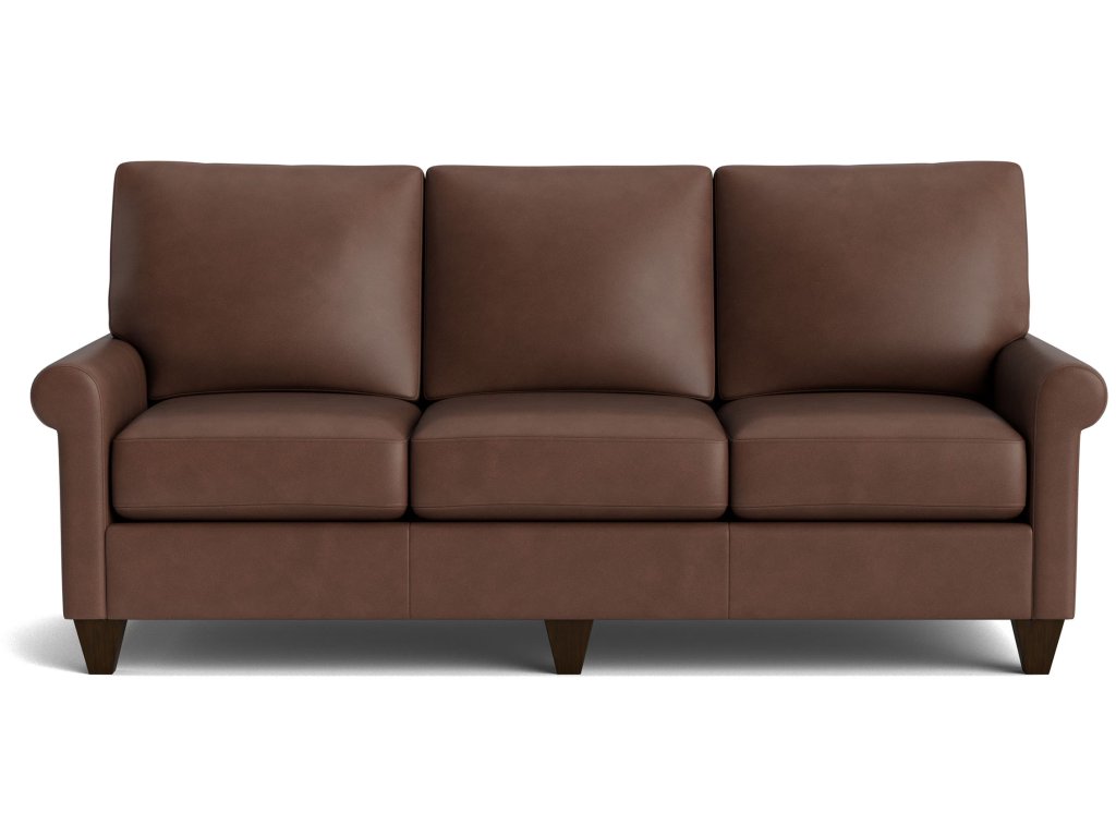 True Custom® Leather Roll Arm Sofa - main image