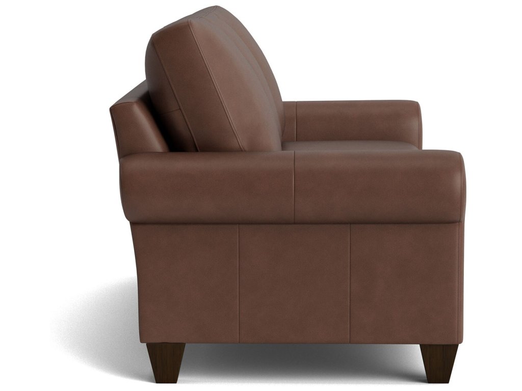 True Custom® Leather Large Roll Arm Sofa - image 2