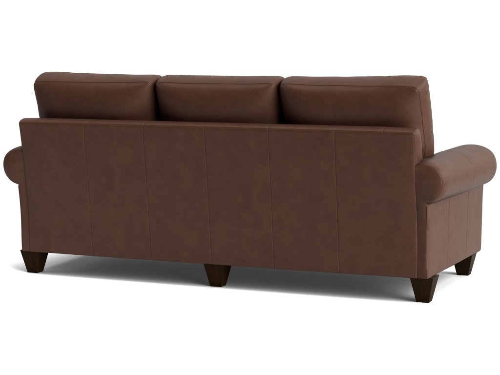 True Custom® Leather Large Roll Arm Sofa - image 3