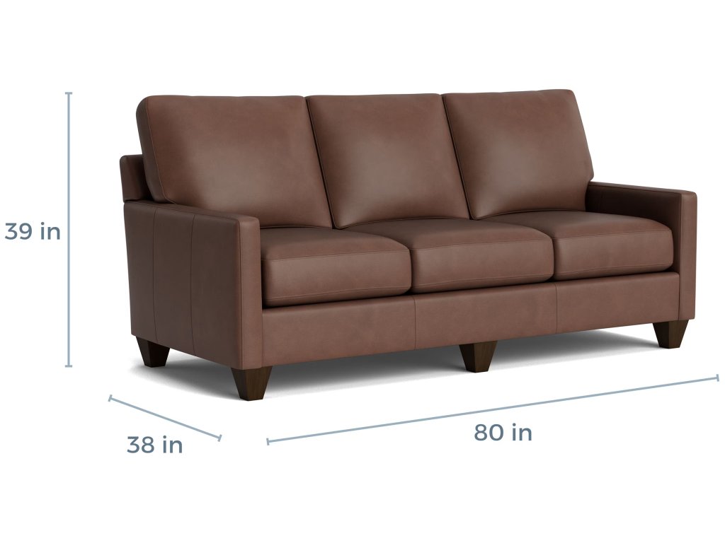 True Custom® Leather Track Arm Sofa - image 1