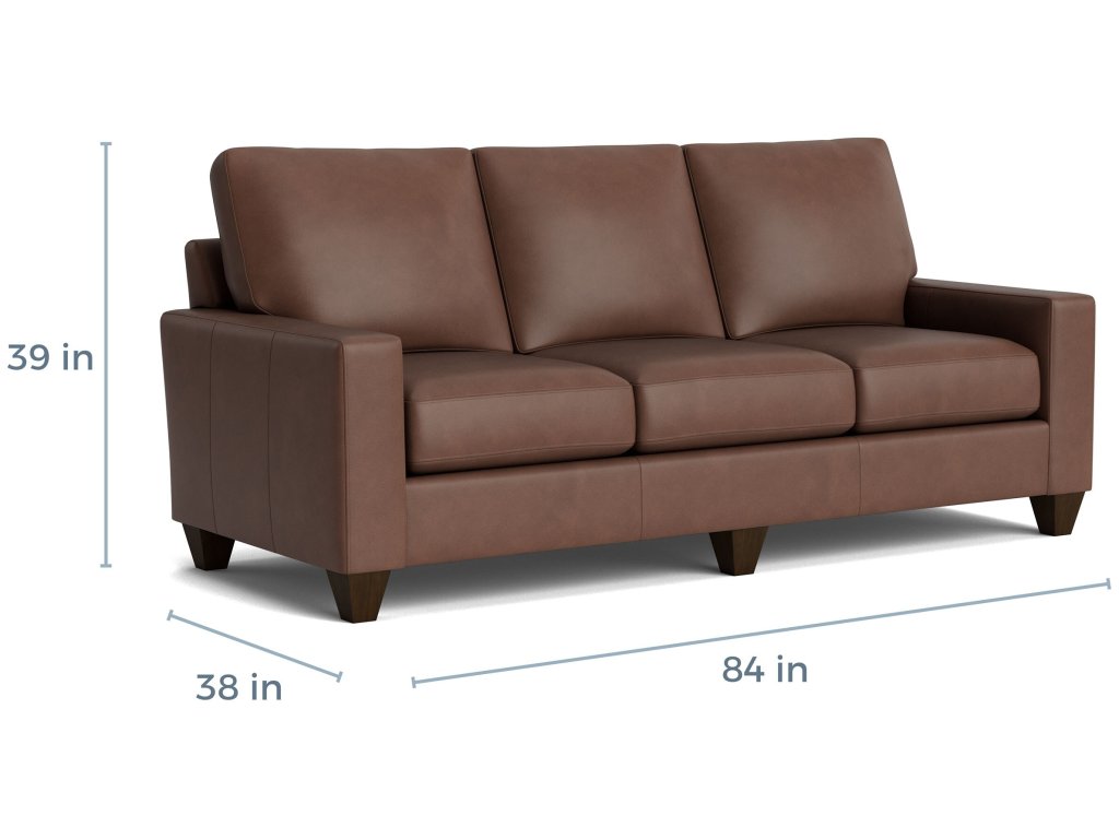 True Custom® Leather Large Track Arm Sofa - image 4