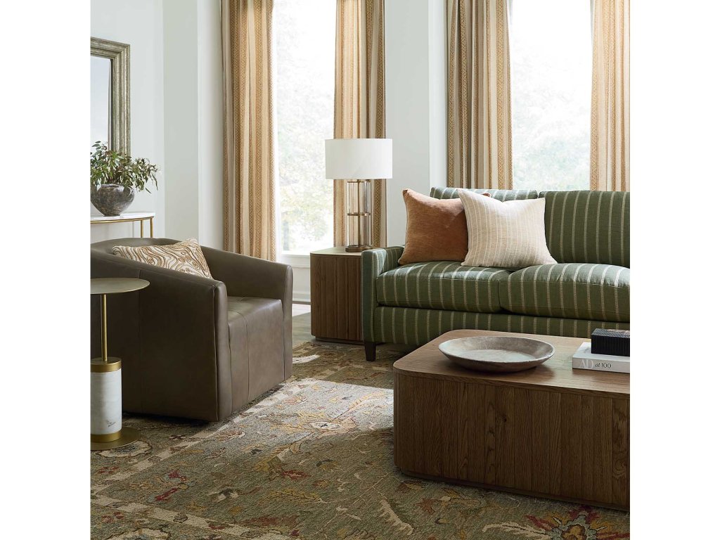 Emory Leather Barrel Swivel Chair - image 2