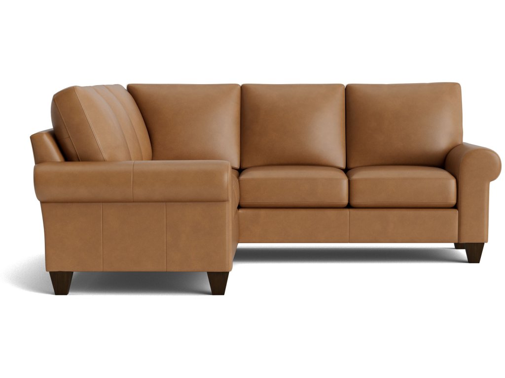 True Custom® Leather Large Roll Arm L-Shaped Sectional - image 1