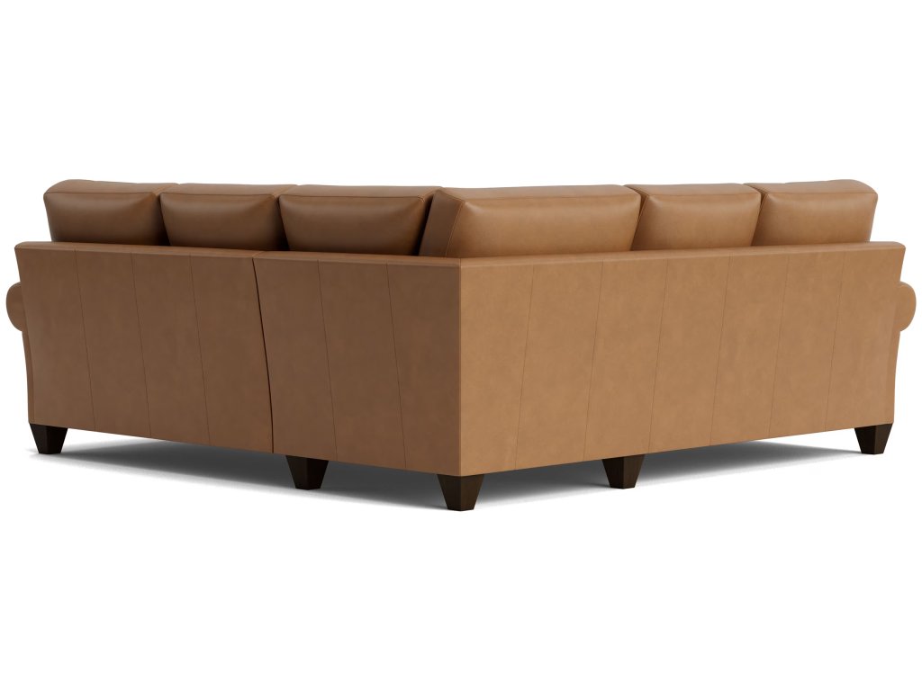True Custom® Leather Large Roll Arm L-Shaped Sectional - image 2