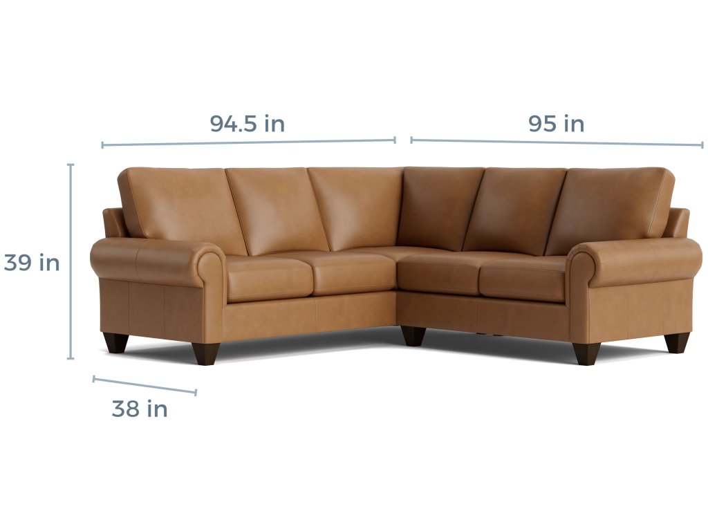 True Custom® Leather Large Panel Arm L-Shaped Sectional - image 3