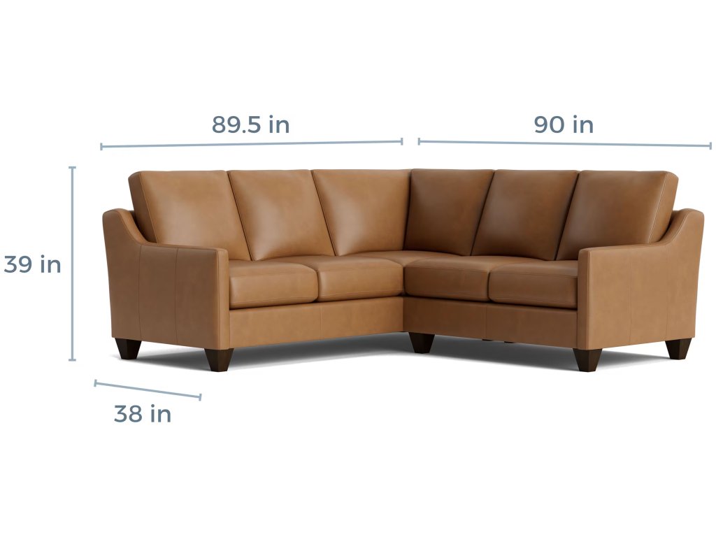 True Custom® Leather Slope Arm L-Shaped Sectional - image 4