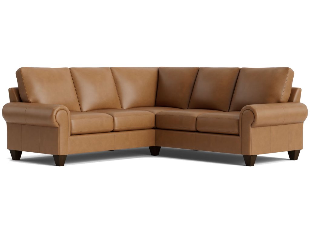 True Custom® Leather Large Panel Arm L-Shaped Sectional - main image