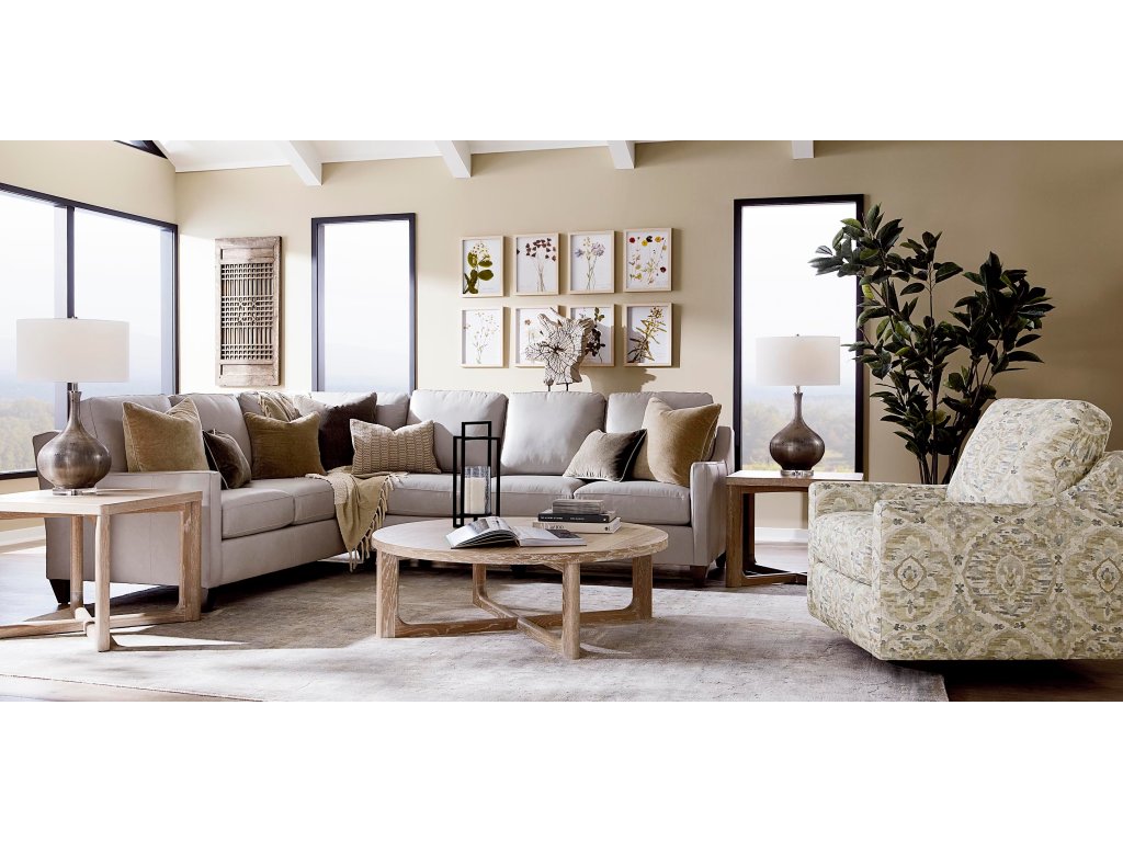 True Custom® Leather Slope Arm L-Shaped Sectional - image 1