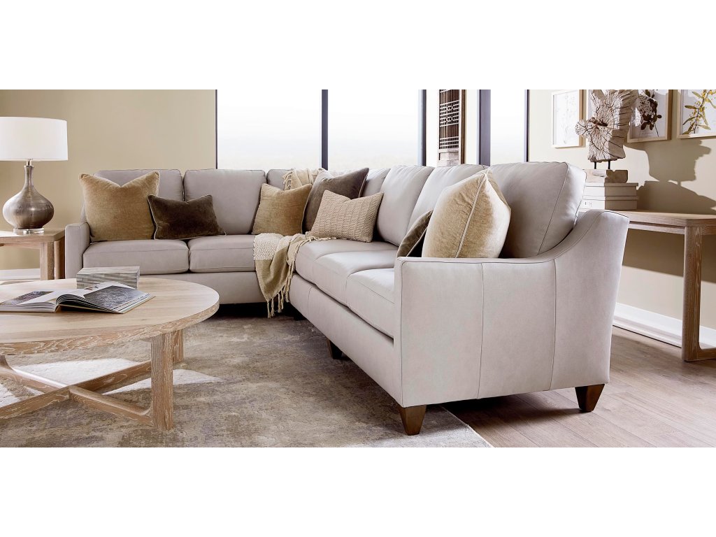True Custom® Leather Slope Arm L-Shaped Sectional - image 2