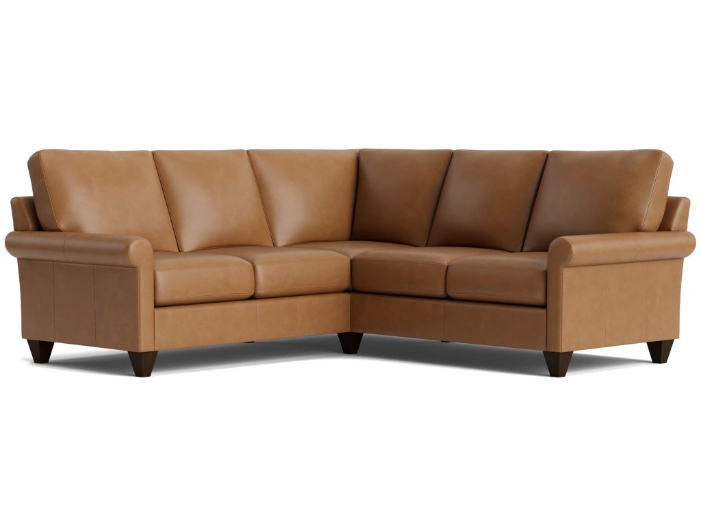 True Custom® Leather Roll Arm L-Shaped Sectional - main image